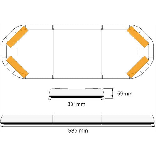 Legion LED flitsbalk - 94 cm - AMBER