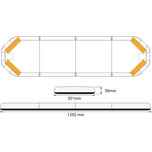 Legion LED flitsbalk - 125 cm - AMBER