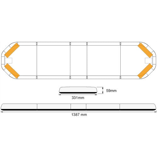 Legion LED flitsbalk - 139 cm - AMBER