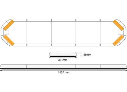 Legion LED flitsbalk - 154 cm - AMBER