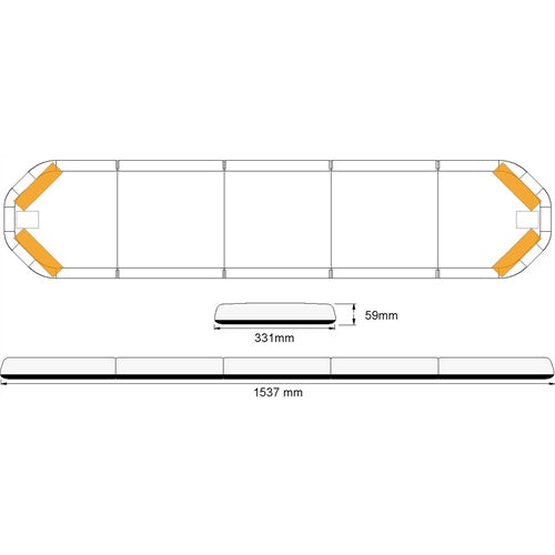 Legion LED flitsbalk - 154 cm - AMBER