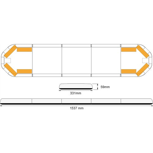 Legion LED flitsbalk - 154 cm - AMBER