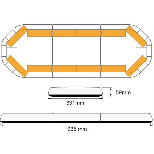 Legion LED flitsbalk - 94 cm - AMBER