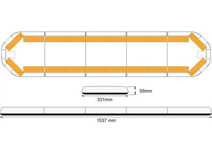 Legion LED flitsbalk - 154 cm - AMBER