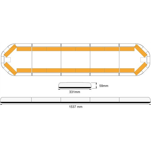 Legion LED flitsbalk - 154 cm - AMBER