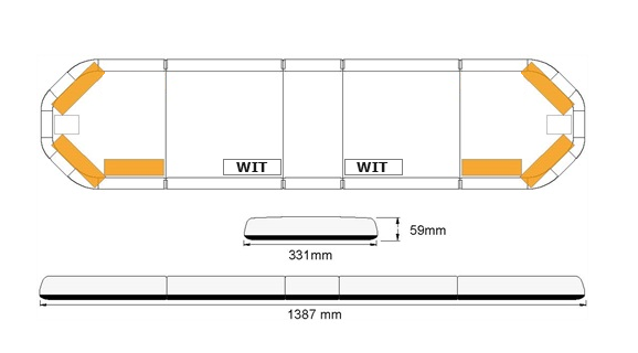 Legion LED flitsbalk - 139 cm - AMBER