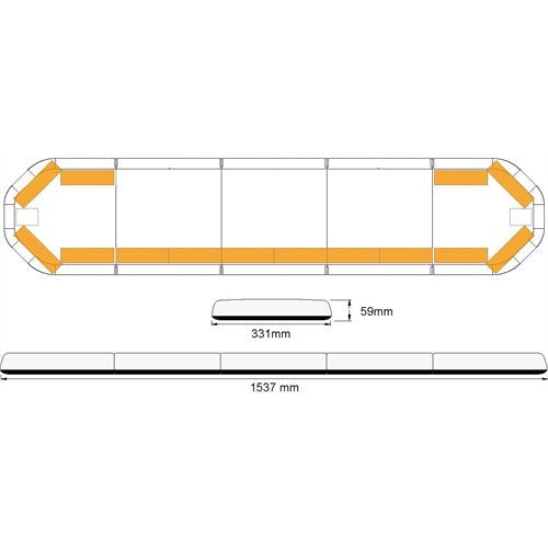 Legion LED flitsbalk - 154 cm - AMBER